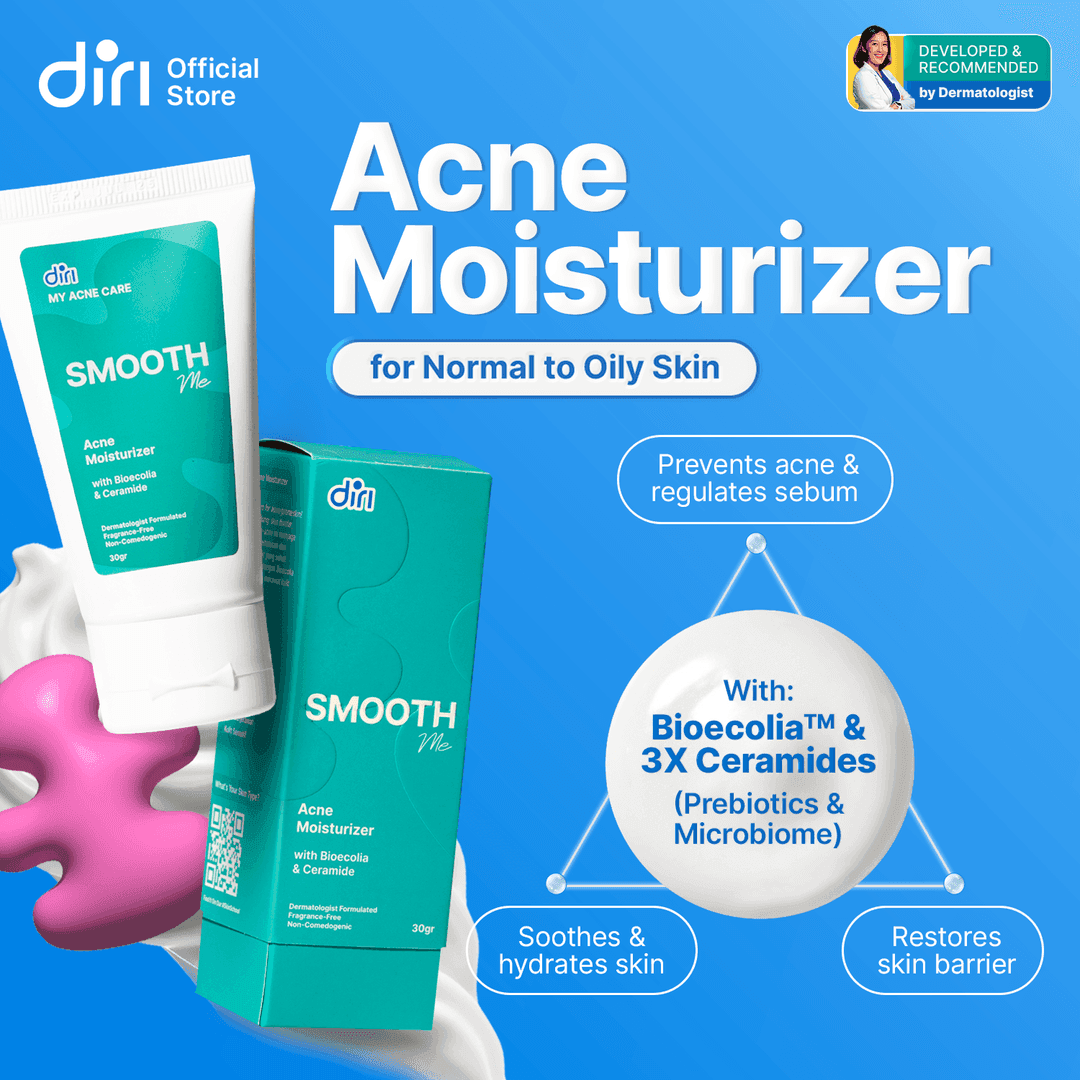 Diri Essentials SmoothME Acne Moisturizer With Bioecolia And Ceramide 30 gr Pelembab Wajah Untuk Kulit Berjerawat