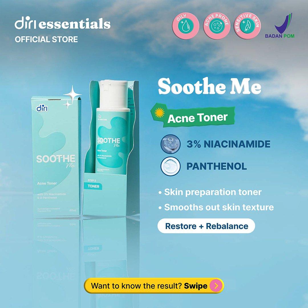 Diri Essentials SootheME Acne Toner with 3% Niacinamide & d-Panthenol 60 ml Toner Kulit Jerawat