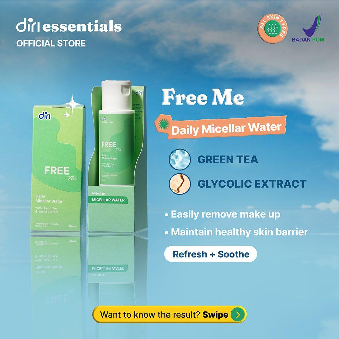 Diri Essentials FreeME Daily Micellar Water 60 ml Pembersih Makeup Semua Jenis Kulit