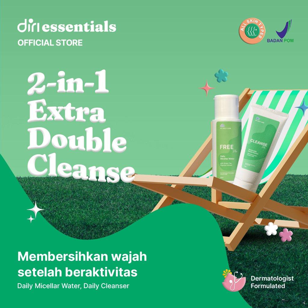 Diri Essentials 2-in-1 Extra Double Cleanse Membersihkan Wajah Setelah Beraktivitas